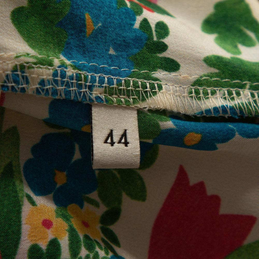 Gucci Multicolor Corsage Printed Silk Pajama Pants M In Good Condition In Dubai, Al Qouz 2