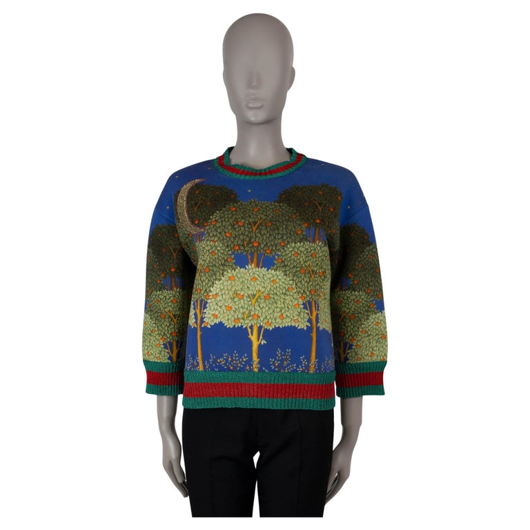 GUCCI multicolor cotton 2016 CRYSTAL EMBELLISHED NIGHT GARDEN