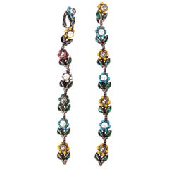 GUCCI multicolor DAISY Floral Drop Earrings