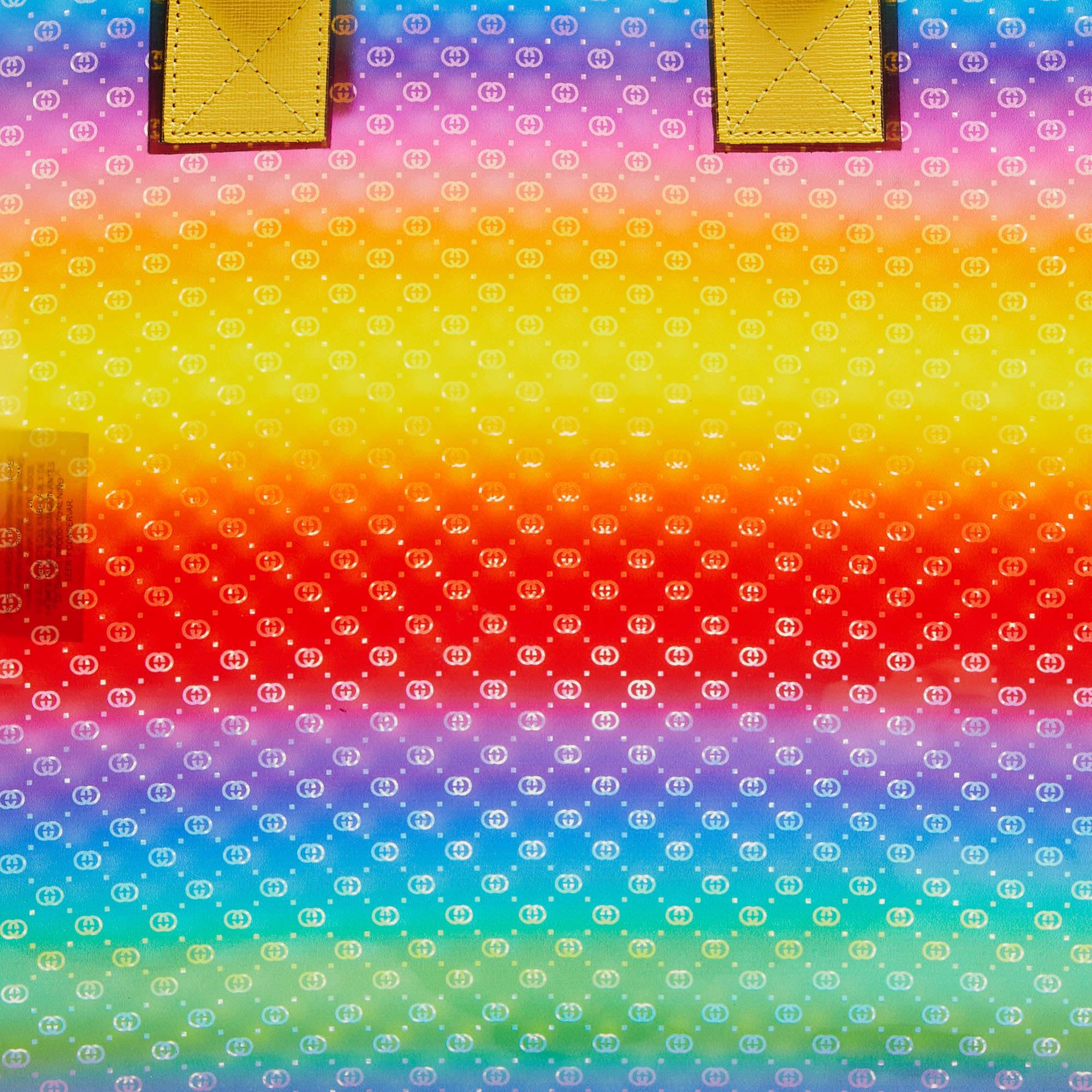 Women's Gucci Multicolor Diamante Vinyl and Leather Tote For Sale
