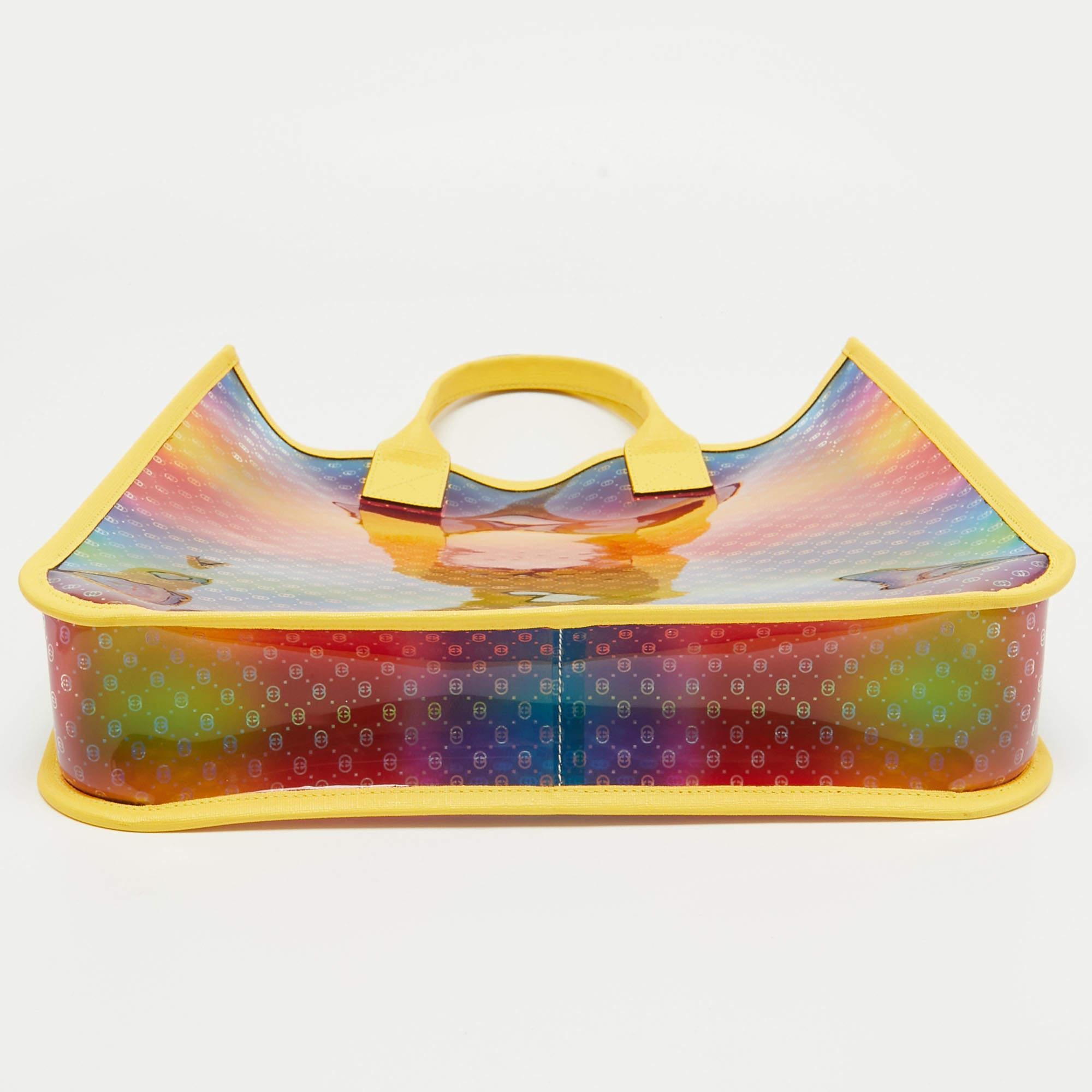 Gucci Multicolor Diamante Vinyl and Leather Tote For Sale 1