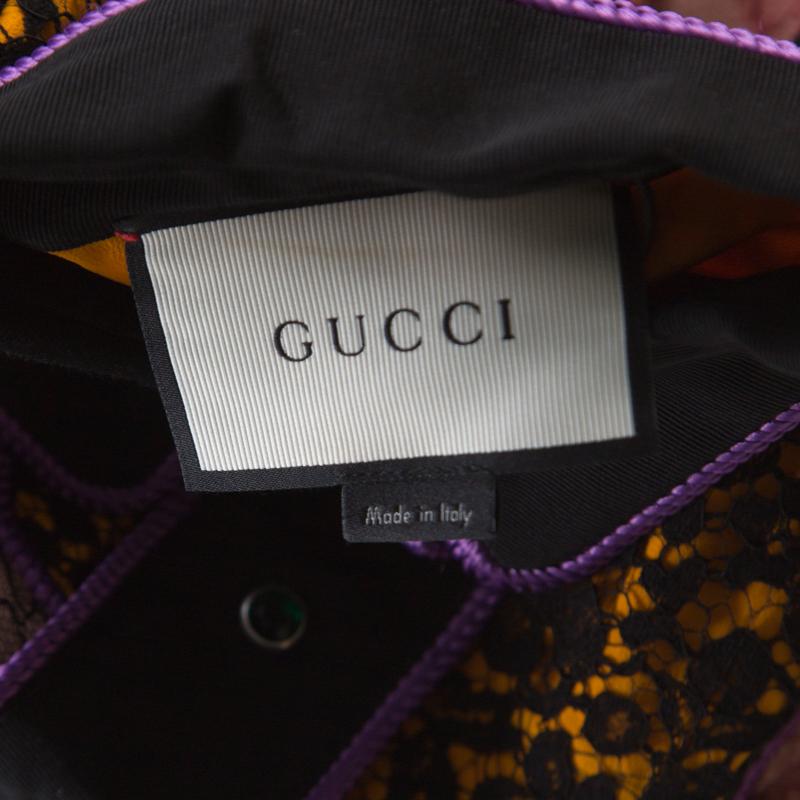 Gucci Multicolor Floral Bonded Lace Plisse Dress M 1