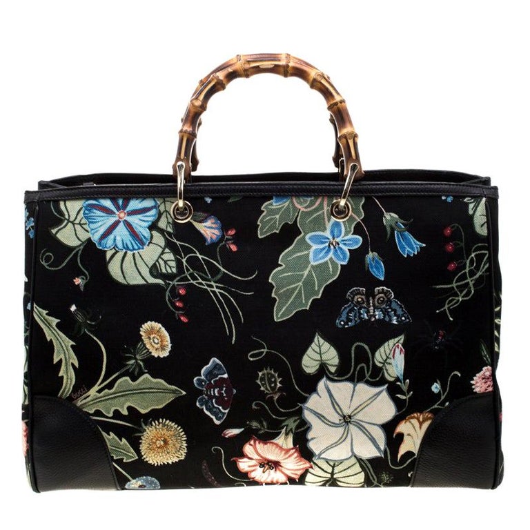 Gucci Multicolor Floral Canvas and Leather Kris Knight Tote For Sale at ...