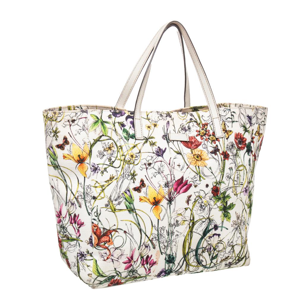 gucci floral canvas bag