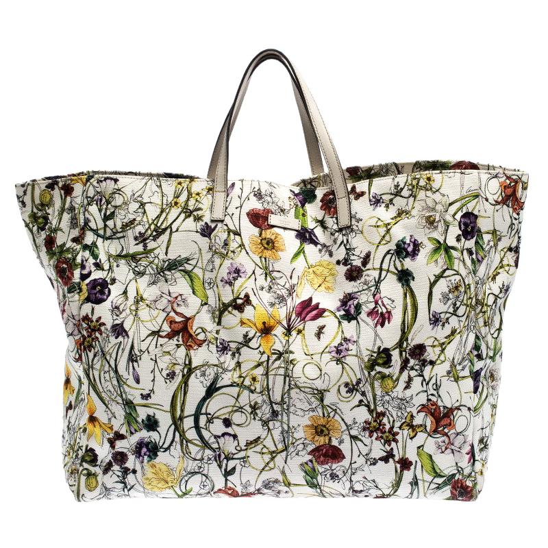 Floral Canvas Large Shopper Tote 