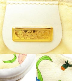 Gucci Multicolor Floral Disco Cross Body 232573 White Canvas Shoulder Bag