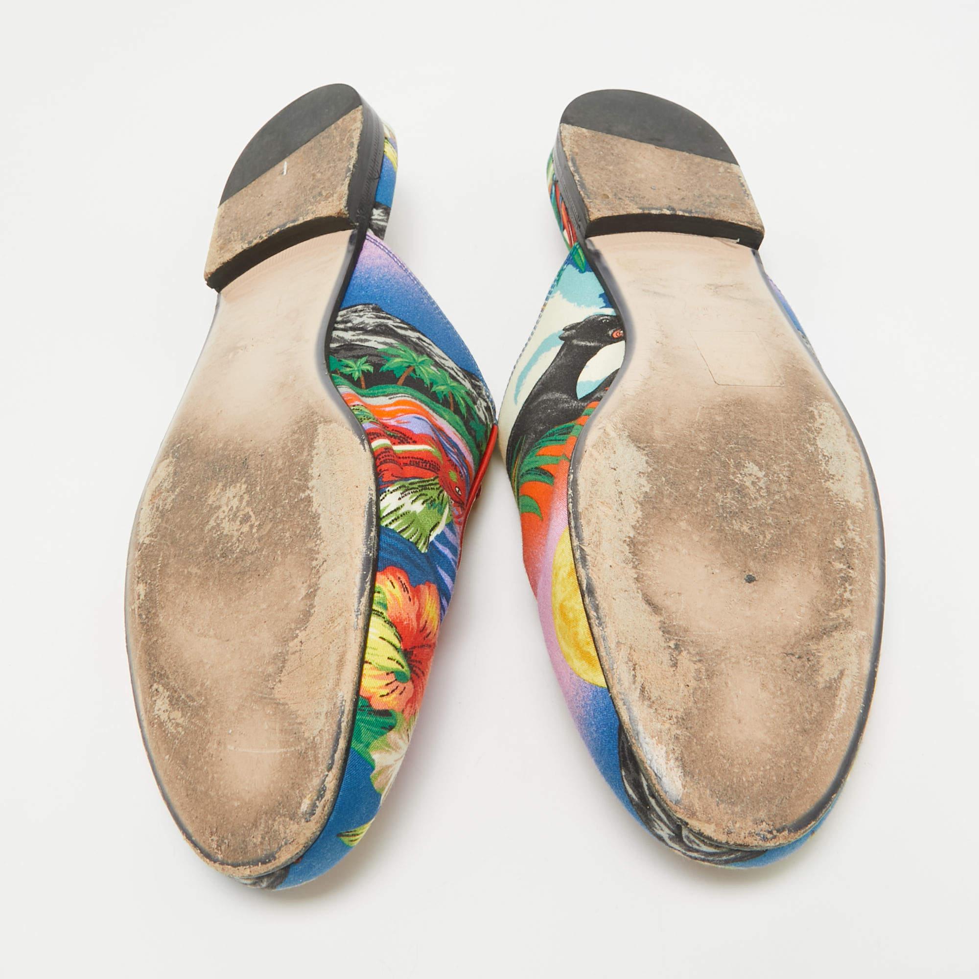 Gucci Multicolor Floral Fabric Princetown Flat Mules Size 39.5 1