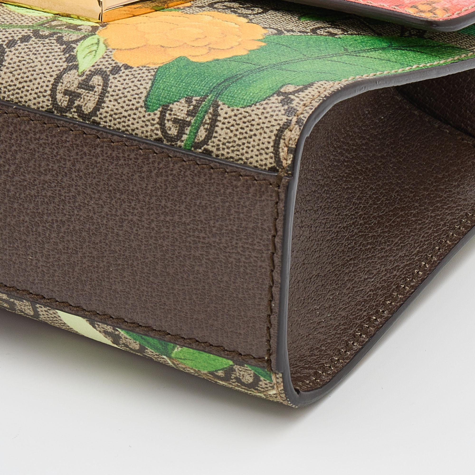 Gucci Multicolor Floral GG Supreme Canvas Small Padlock Shoulder Bag 3