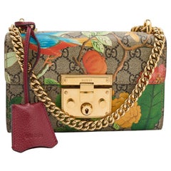 Gucci Multicolor Floral GG Supreme Canvas Small Padlock Shoulder Bag