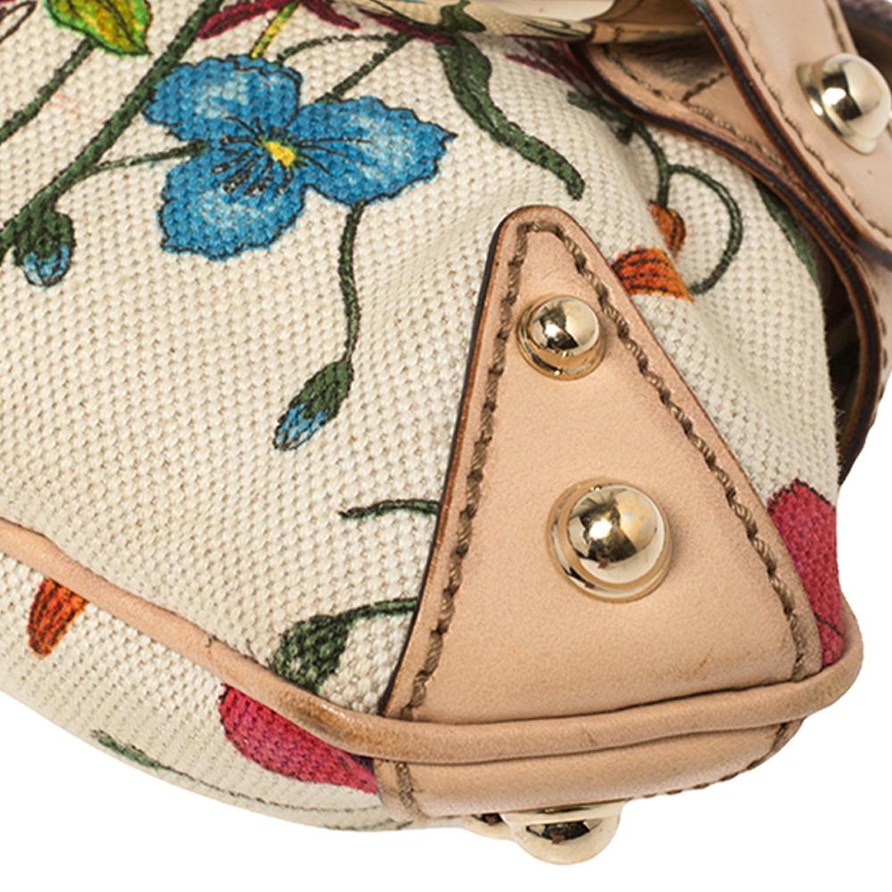 Gucci Multicolor Floral Print Canvas and Leather Horsebit Chain Clutch 5