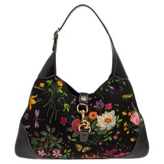 Gucci Multicolor Floral Print Canvas and Leather Jackie O Bouvier Hobo