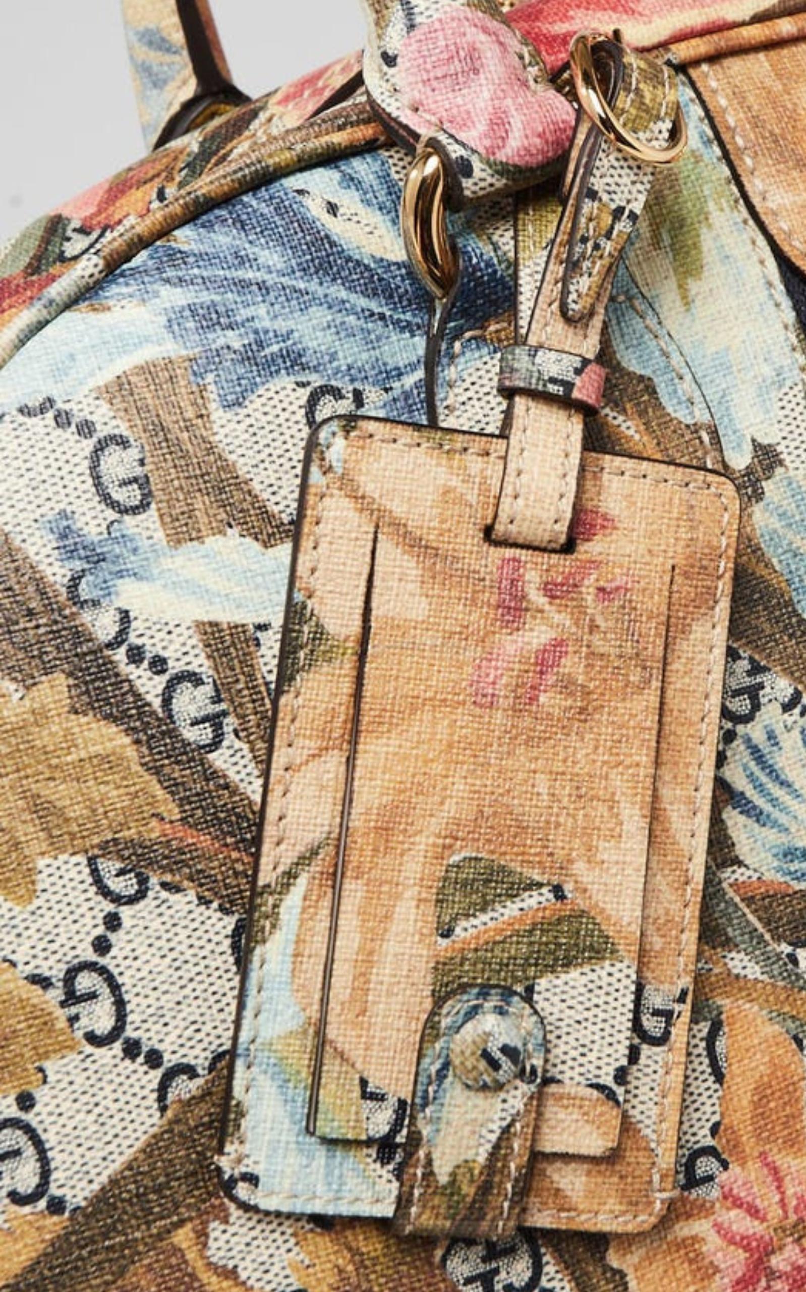 Gucci Multicolor Floral Print GG Coated Canvas Ophidia Bag For Sale 2