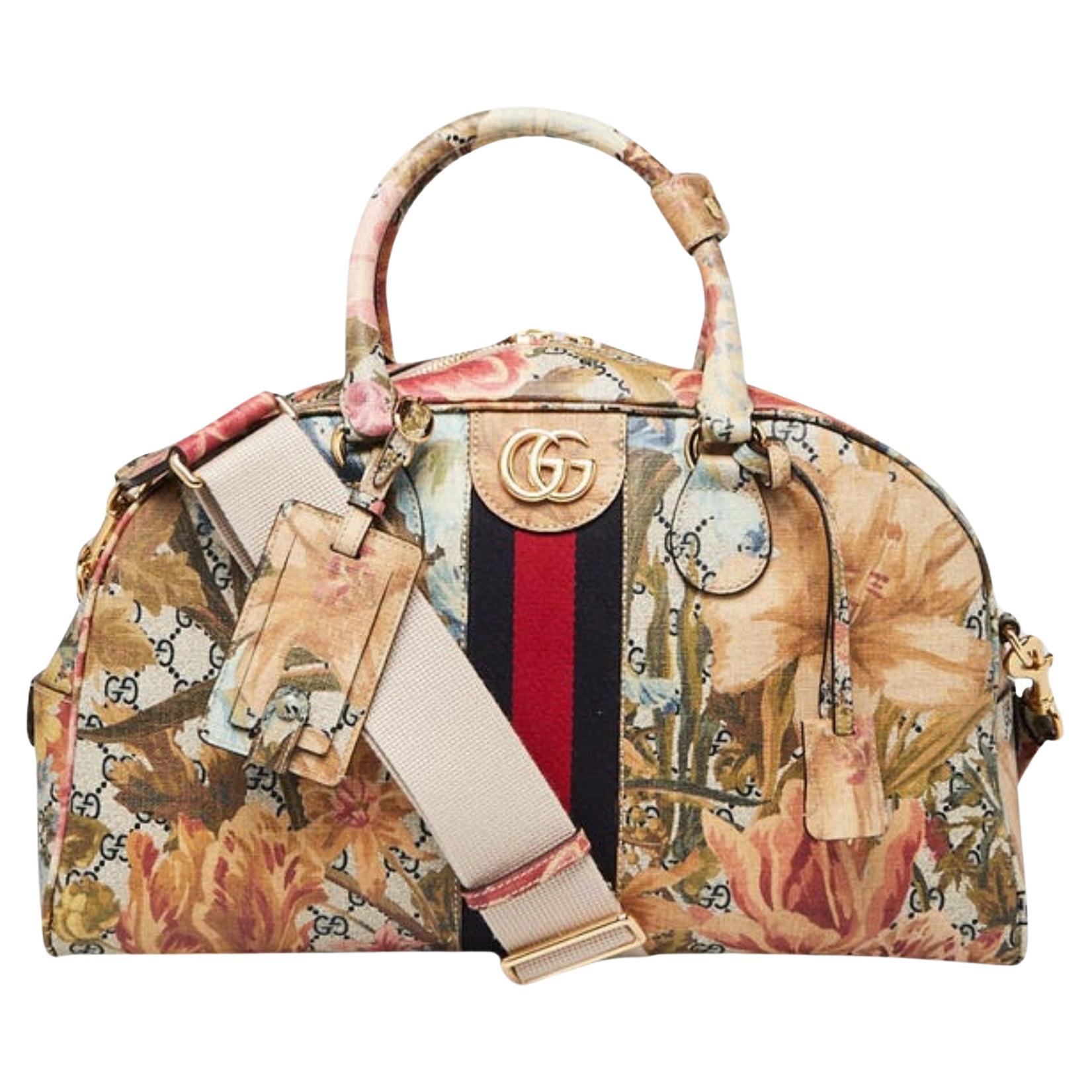 Gucci Borsa Ophidia in tela GG con stampa floreale multicolore