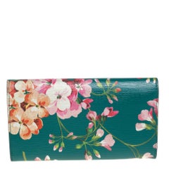 Gucci Multicolor Floral Print Leather Flap Continental Wallet