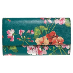 Gucci Multicolor Floral Print Leather Flap Continental Wallet