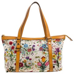 Gucci Multicolor Floral Printed Canvas and Leather Medium Abbey Tote