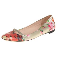 Gucci Multicolor Floral Printed Leather Blooms Ballet Flats Size 36