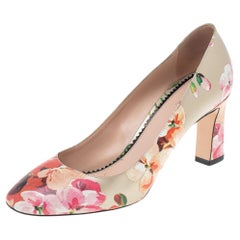 Gucci Multicolor Floral Printed Leather Blooms Pumps Size 38