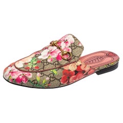 Gucci Multicolor GG Blooms Print Canvas Princetown Horsebit Mules Size 37