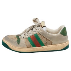 Gucci Multicolor GG Canvas And Leather Screener Sneakers Size 37