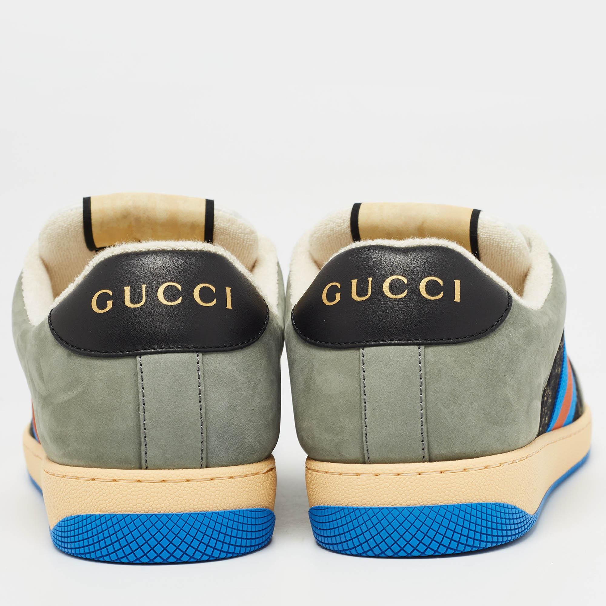 Give your outfit a stylish update with this pair of Gucci Screener sneakers. The creation is sewn perfectly to help you make a statement in them for a long time.

Includes: Original Dustbag, Original Box, Extra Laces, Info Booklet