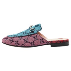 Used Gucci Multicolor GG Canvas Princetown Flat Mules Size 36