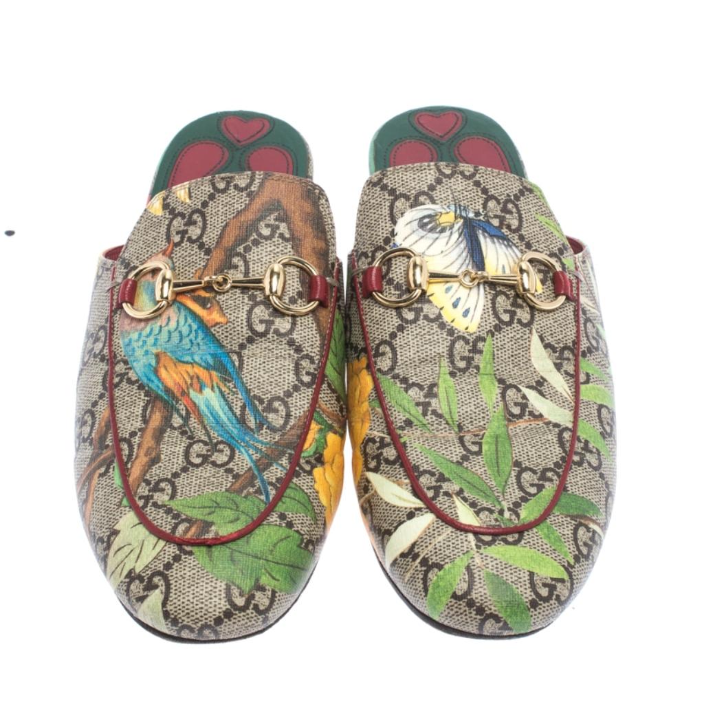 gucci princetown loafer in tian garden print size 39