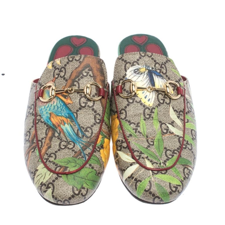 Gucci Multicolor GG Canvas Princetown Horsebit Tian Print Mules Size 36 ...