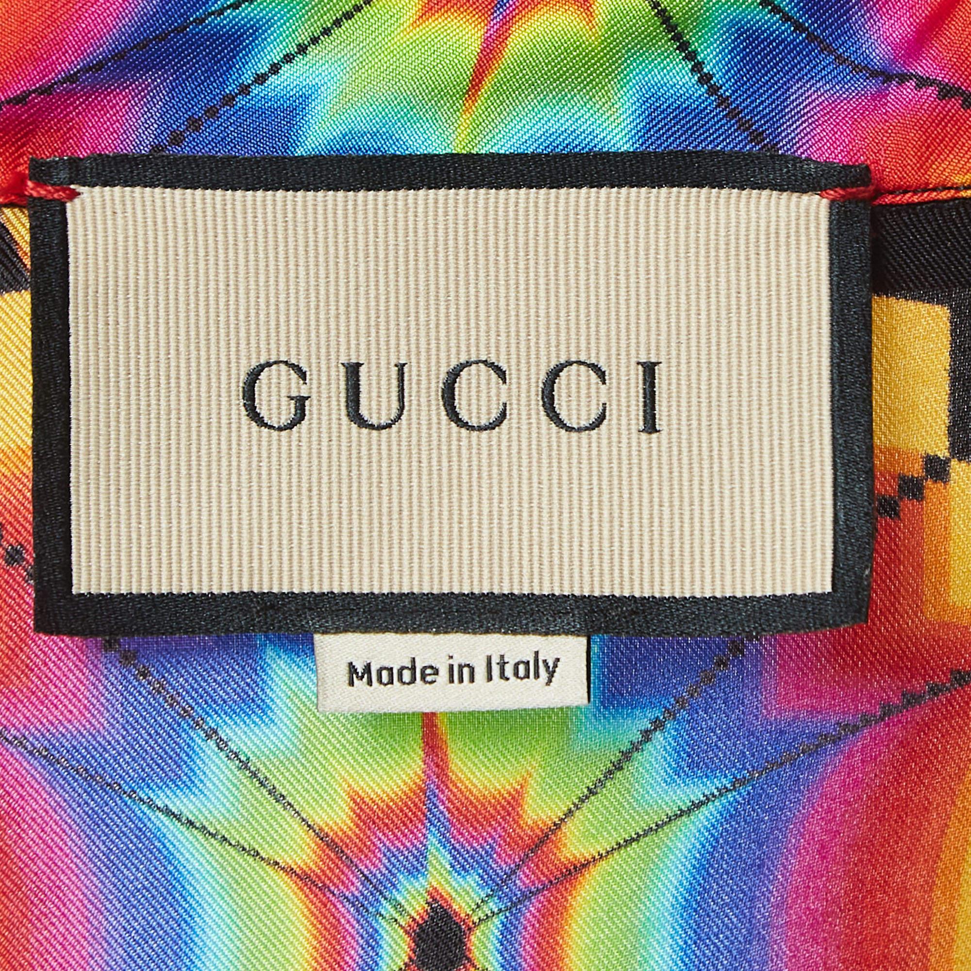 Gucci Multicolor GG Kaleidoscope Silk Short Sleeves Shirt S In Excellent Condition In Dubai, Al Qouz 2