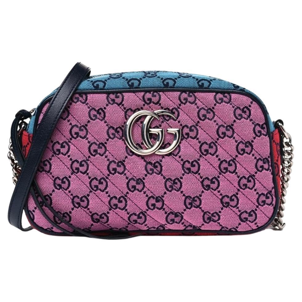 Gucci Multicolor GG Marmont Chain Shoulder Bag For Sale