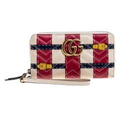 Gucci Multicolor GG Marmont Leather Trompe L'Oeil Zip Around Wristlet Wallet