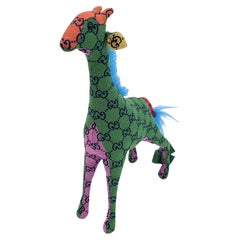 Gucci Multicolor GG Monogram Canvas Decorative Stuffed Giraffe