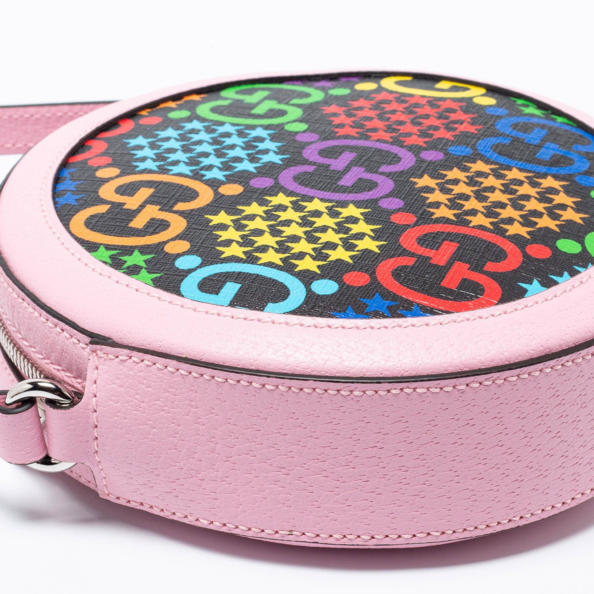 Gucci Multicolor GG Psychedelic Canvas and Leather Round Crossbody Bag 3
