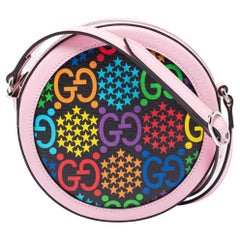 Gucci Multicolor GG Psychedelic Canvas und Leder Runde Umhängetasche