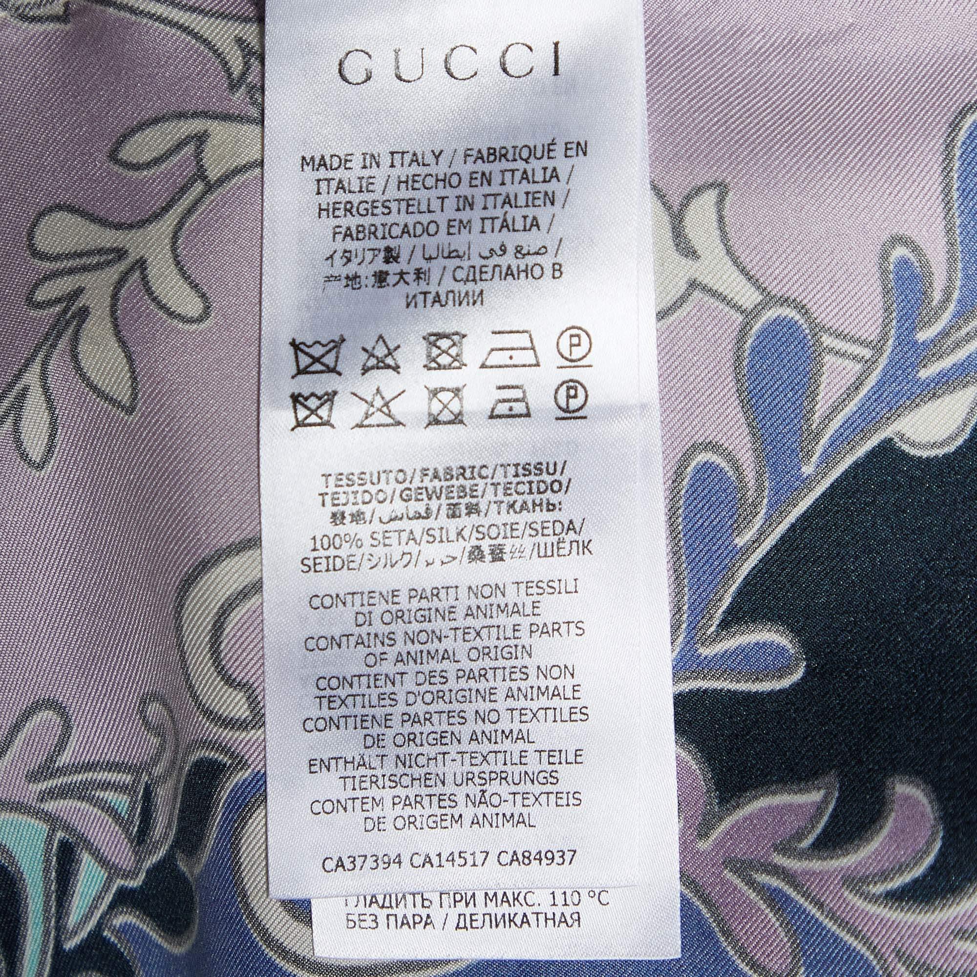 Women's Gucci Multicolor GG Rhombus Printed Silk Buttoned Up Shirt S