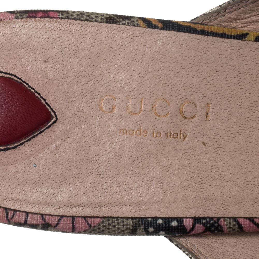 Gucci Multicolor GG Supreme Bengal Princetown Mule Sandals Size 40 In Fair Condition In Dubai, Al Qouz 2