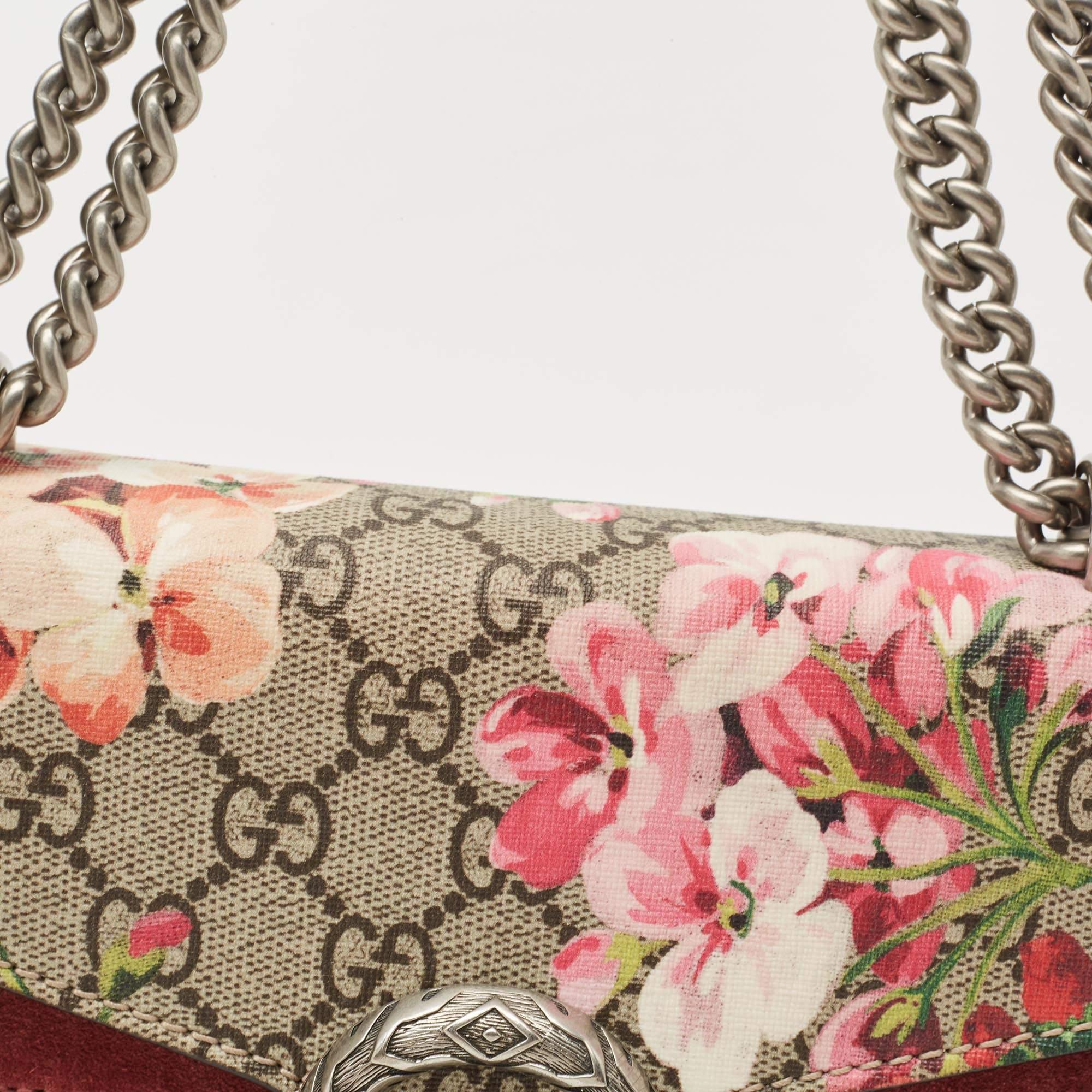 Gucci Multicolor GG Supreme Blooms Canvas and Suede Mini Dionysus Shoulder Bag 9