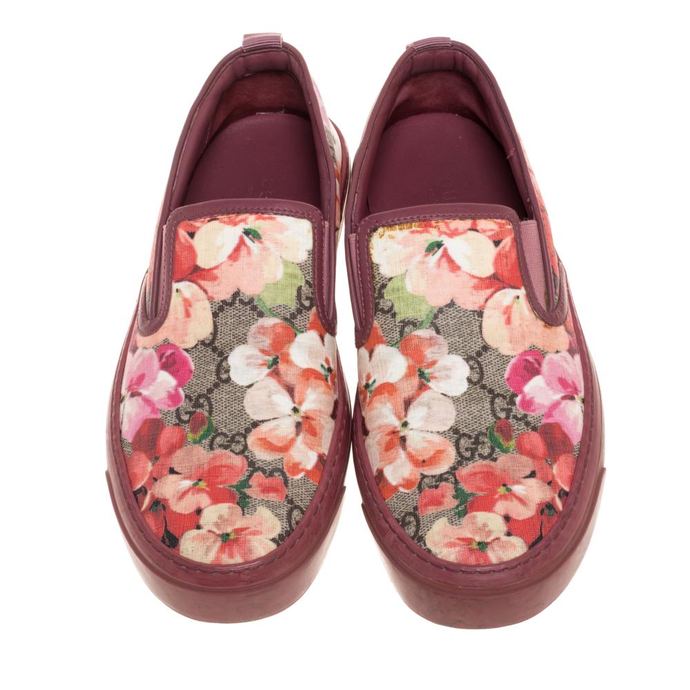 gucci floral slip ons