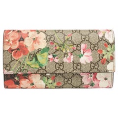 Gucci Multicolor GG Supreme Canvas and Leather Blooms Continental Wallet