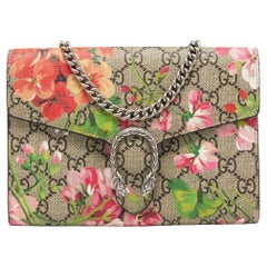 Gucci Multicolor GG Supreme Canvas and Leather Blooms Dionysus Wallet On Chain