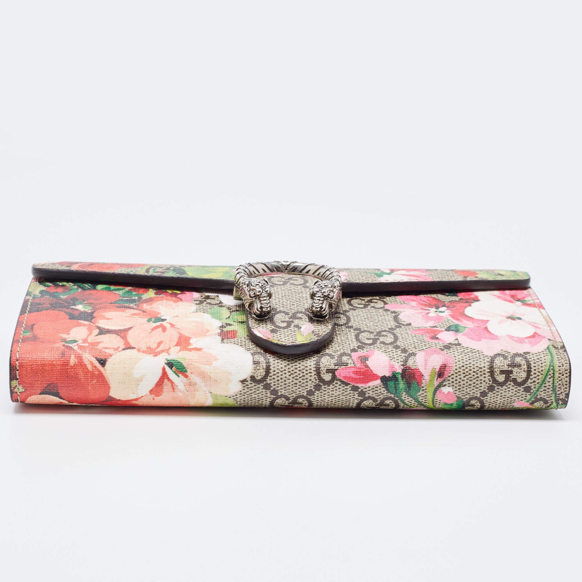 Gucci Multicolor GG Supreme Canvas and Leather Dionysus Blooms Wallet On Chain 3
