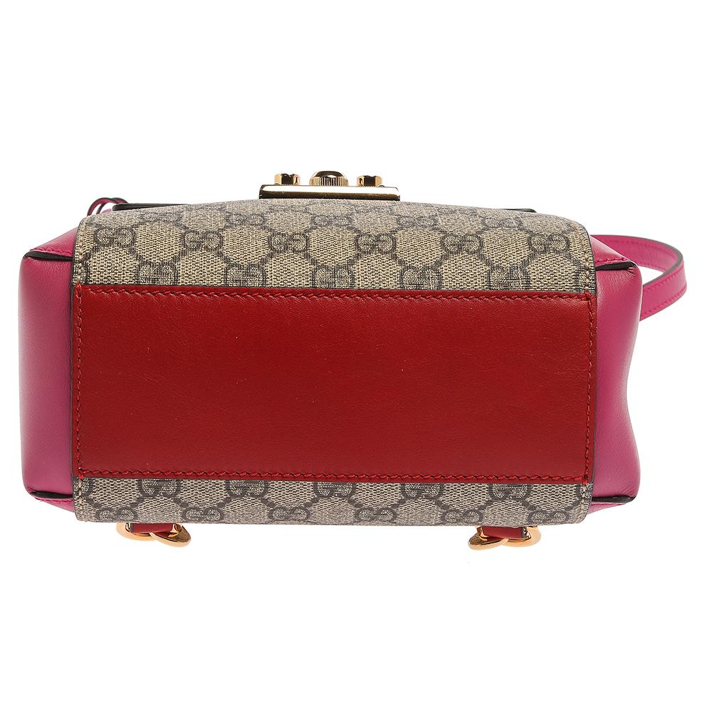 gg supreme canvas & leather padlock backpack