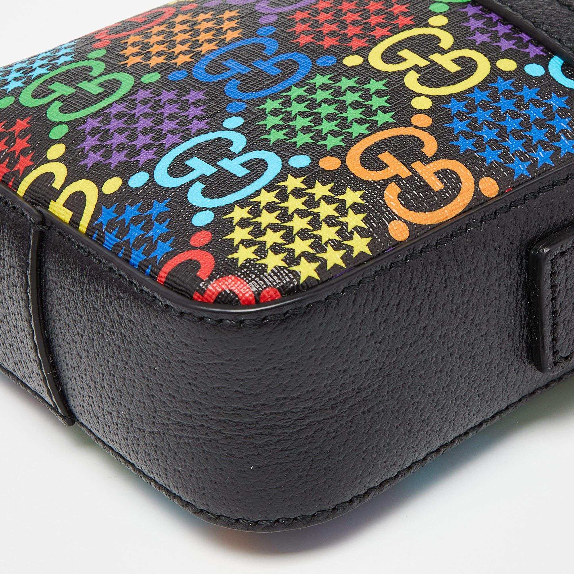 Gucci Multicolor GG Supreme Canvas and Leather Psychedelic Crosbody Bag 9