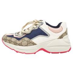 Gucci Multicolor GG Supreme Canvas und Leder Rhyton Sneakers Größe 37 Gucci Multicolor GG Supreme Canvas und Leder Rhyton Sneakers Größe 37