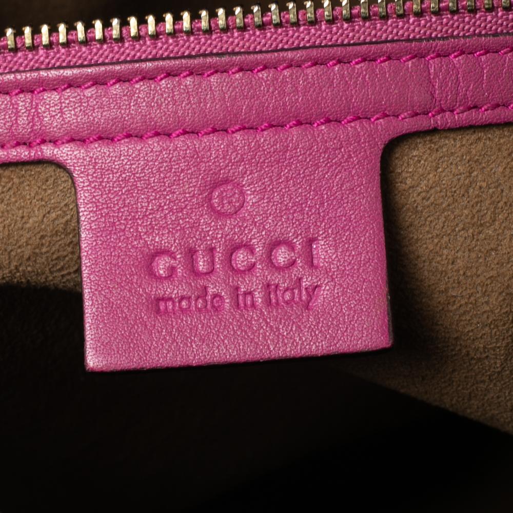 Gucci Multicolor GG Supreme Canvas And Leather Small Boston Bag In Good Condition In Dubai, Al Qouz 2