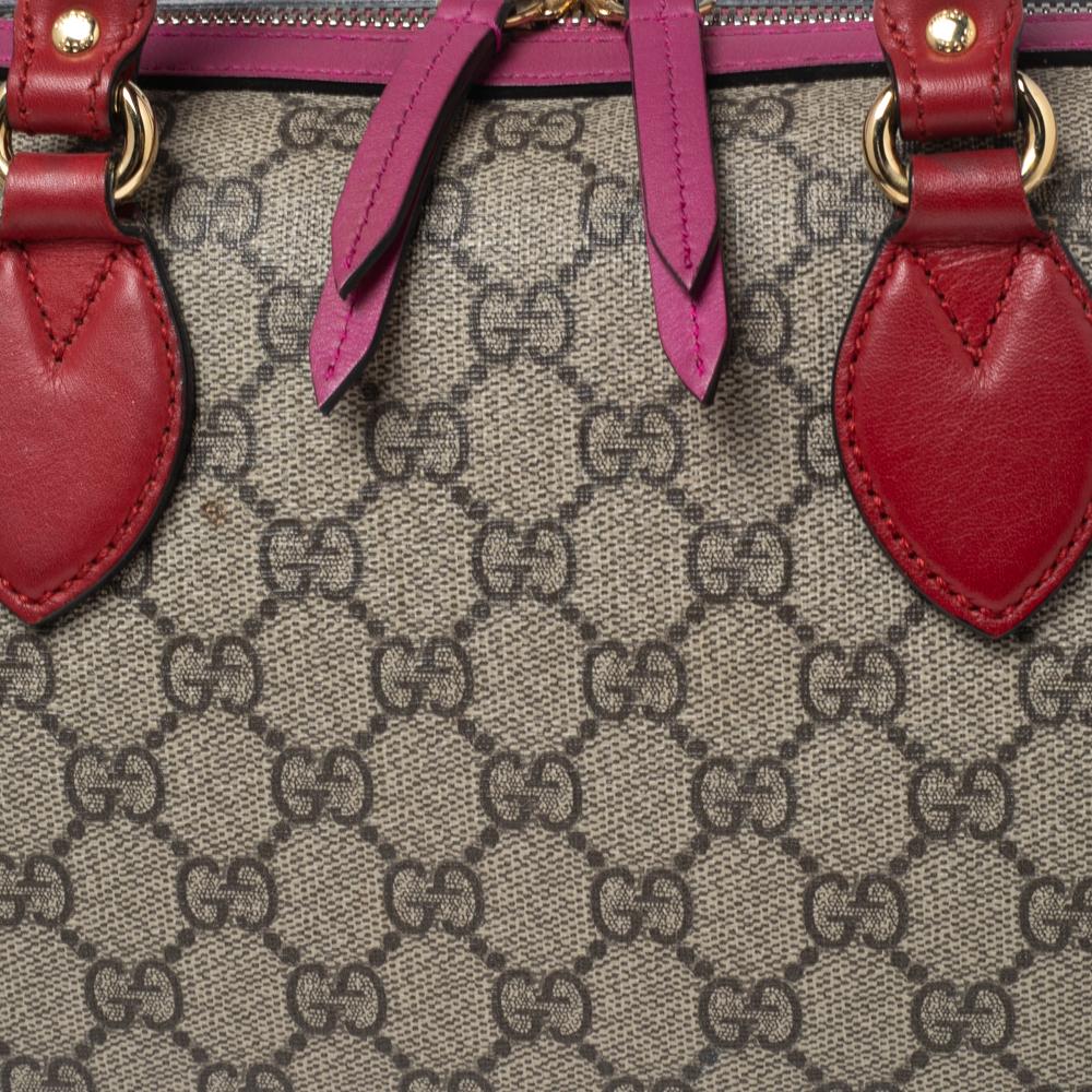 Women's Gucci Multicolor GG Supreme Canvas And Leather Small Boston Bag