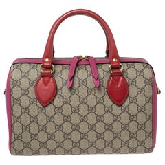 Gucci Multicolor GG Supreme Canvas And Leather Small Boston Bag