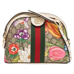 Gucci Multicolor GG Supreme Canvas and Leather Small Floral Ophidia Shoulder Bag