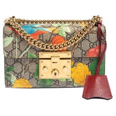 Gucci Multicolor GG Supreme Canvas and Leather Small Padlock Shoulder Bag