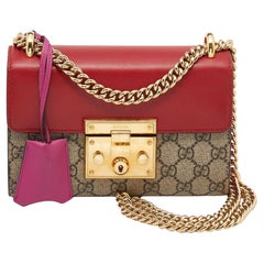 Gucci Multicolor GG Supreme Canvas and Leather Small Padlock Shoulder Bag